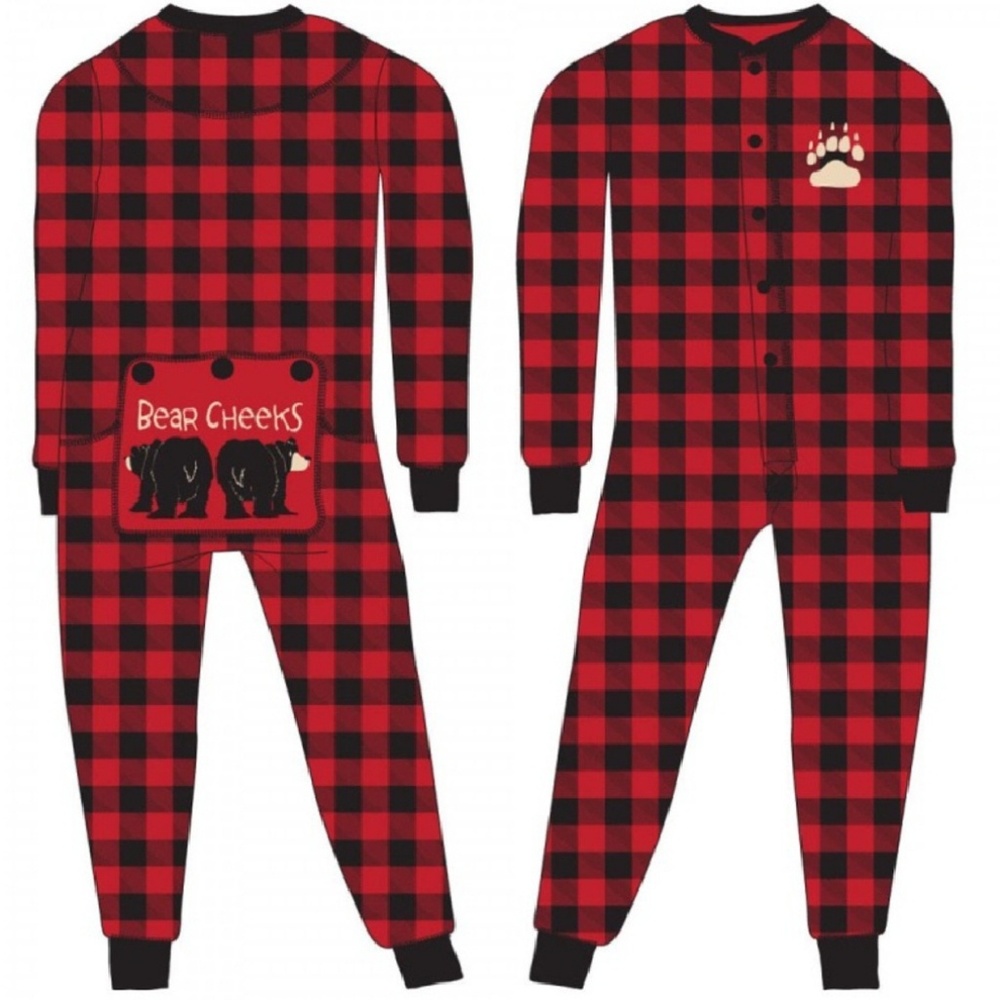 Flapjack Bear Cheeks Flannel Onesie